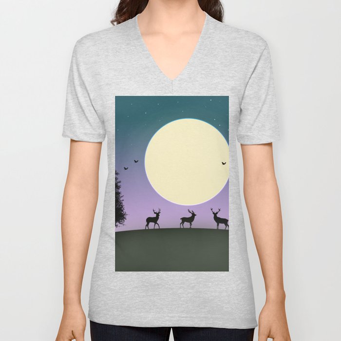 Moonlight Hill V Neck T Shirt