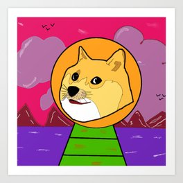 Shiba inu Dog - The King of Crypto World Art Print
