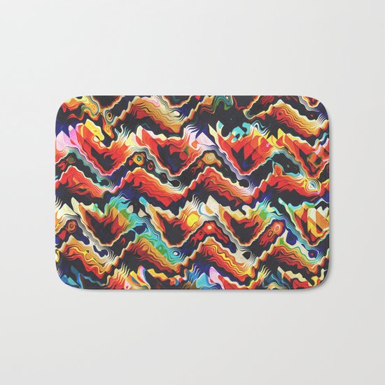 Colorful Geometric Motif Bath Mat