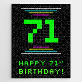 [ Thumbnail: 71st Birthday - Nerdy Geeky Pixelated 8-Bit Computing Graphics Inspired Look Jigsaw Puzzle ]