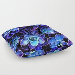 Succulent Garden Turquoise Purple Floor Pillow