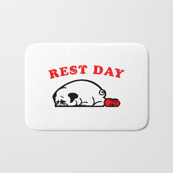 Rest Day Pug Bath Mat