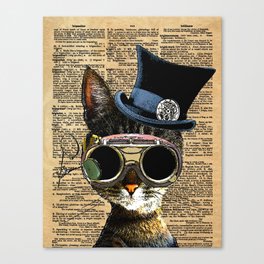 Clockwork Kitty Steampunk Cat Canvas Print