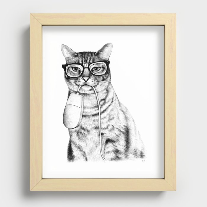 Mac Cat Recessed Framed Print