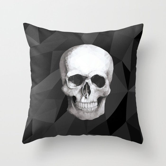 Skull and Background polygon Throw Pillow