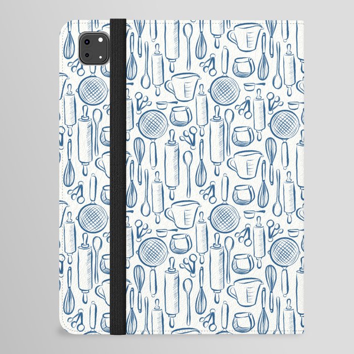 Pastry Tools in Blue and White iPad Folio Case