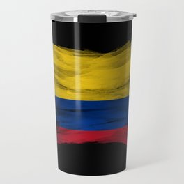 Colombia flag brush stroke, national flag Travel Mug