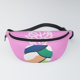 Abstract painting pineapple with pink background Fanny Pack
