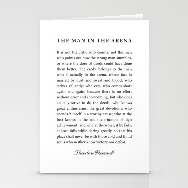 The Man In The Arena Stationery Cards