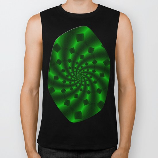 Tess Fractal in Magical Emerald Green Biker Tank