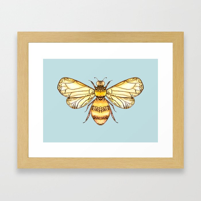 Bumblebee on Mint Framed Art Print