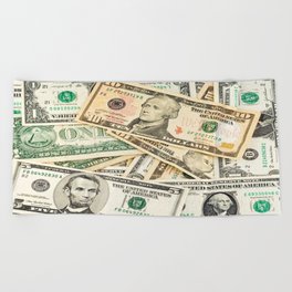 Bank Note Beach Towels Society6