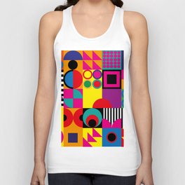 Abstract Colorful Geometric Pattern Unisex Tank Top