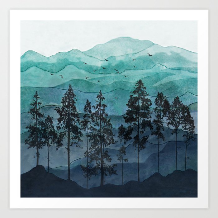 Mountains II Art Print by Nadja Society6
