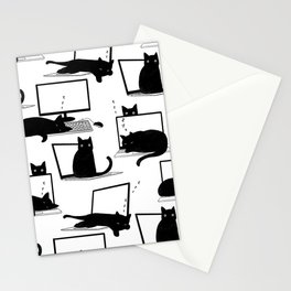 Cats Sitting on Laptops Stationery Card