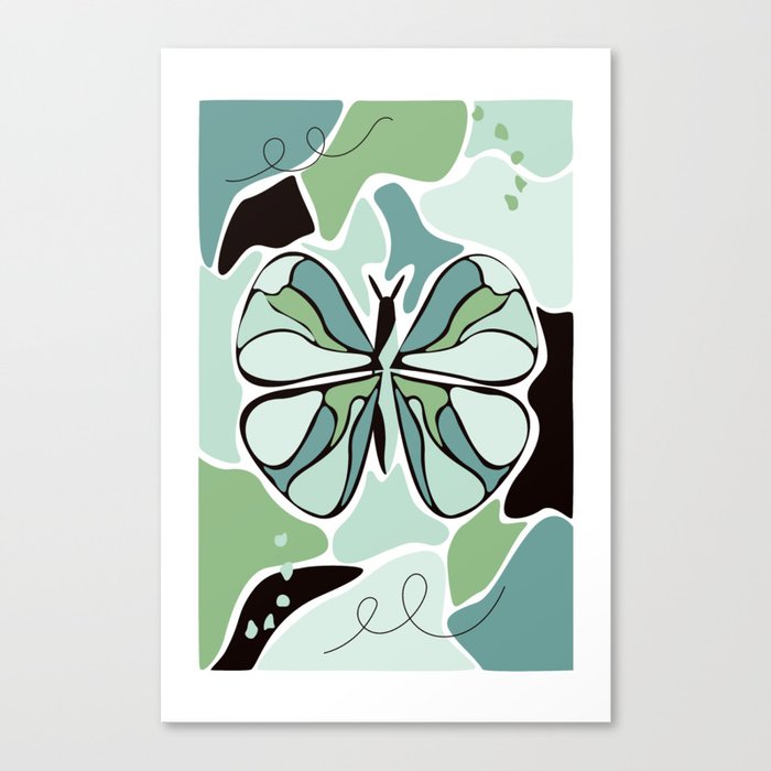 Green butterfly Canvas Print