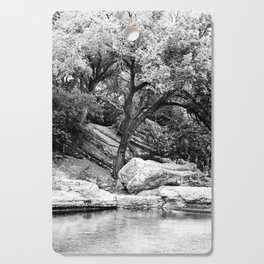 Creekside Tree With Bending Bough And Boulder Cutting Board