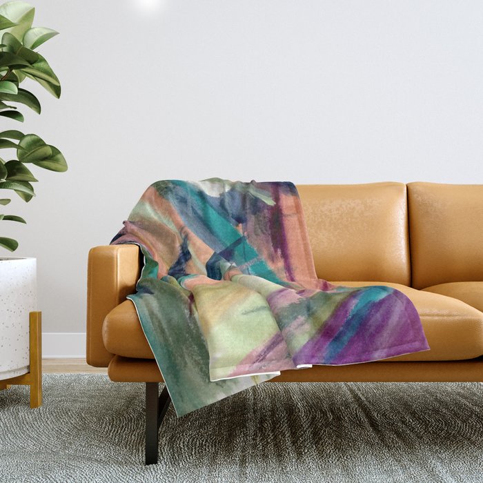 Brave -  a colorful acrylic and oil painting Throw Blanket