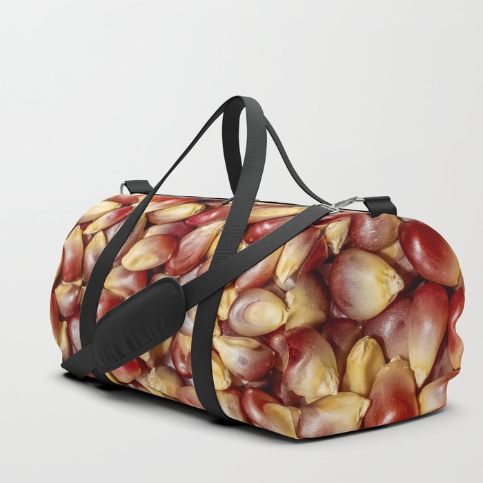 Purple and Rouge Popcorn Kernels Food Photograph Pattern Design Duffle Bag