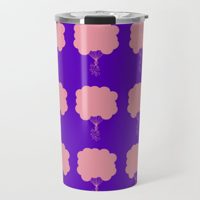 Pink Party Balloons Silhouette Travel Mug