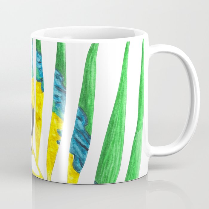 Parrot Palm Leaf Coffee Mug