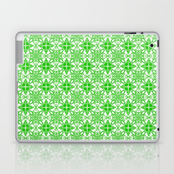 Cheerful Retro Modern Kitchen Tile Mini Pattern Kelly Green Laptop & iPad Skin