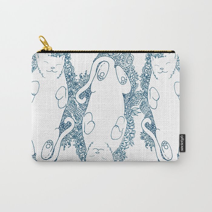 Blue Cat Carry-All Pouch
