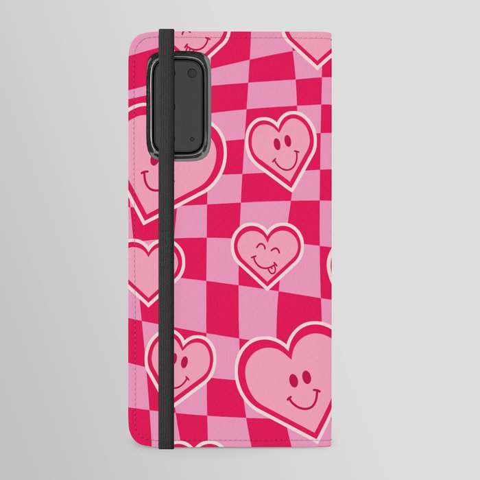 Happy Smiley Face Hearts  Android Wallet Case