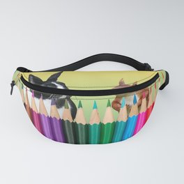 Colored Pencils - Squirrel & black and white Bunny - Rabbit Fanny Pack
