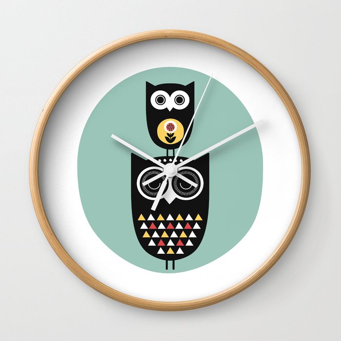 Owl Décor Modern Nursery Art Geometric Pattern Wall Clock By Helloolive Owl Décor Modern Nursery Art Geometric Pattern Wall Clock By Helloolive