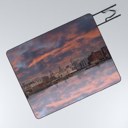 Liverpool Skyline At Sunset Picnic Blanket