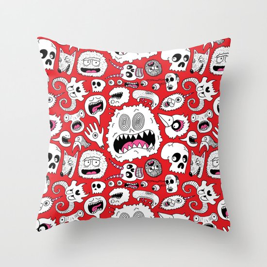 Another Monster Pattern Throw Pillow