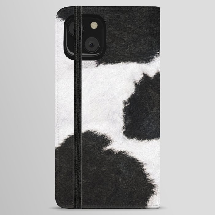 Black And White Farmhouse Cowhide Spots iPhone Wallet Case