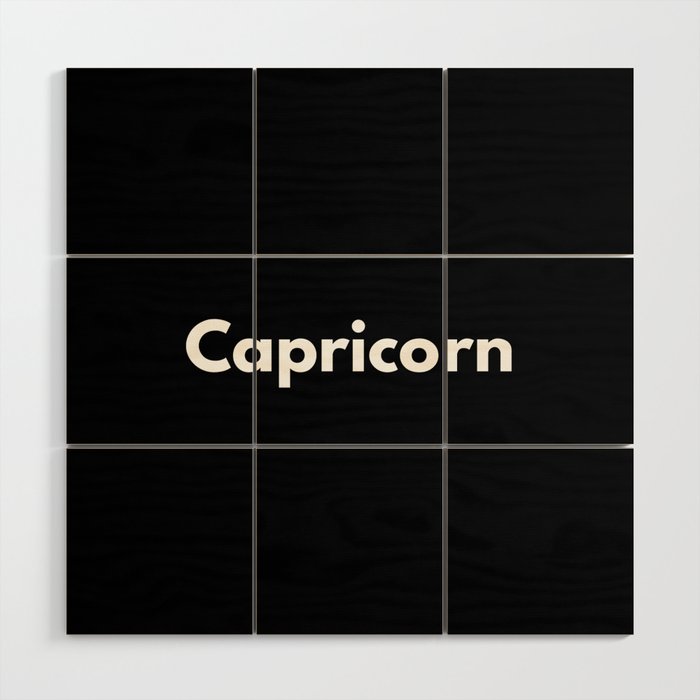 Capricorn, Capricorn Sign, Black Wood Wall Art