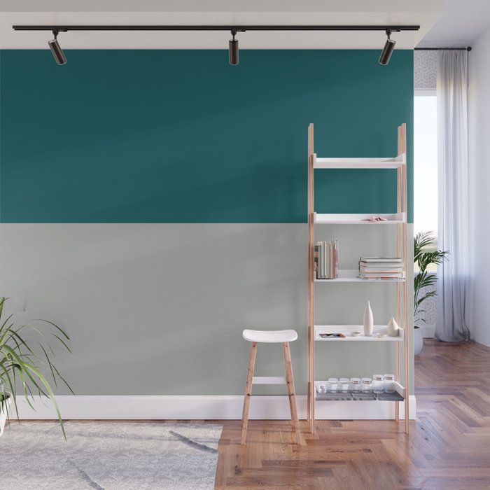 Benjamin Moore 2019 Color Of Year Metropolitan Af 690 And Beau Green 2054 20 Bold Horizontal Stripes Wall Mural By Pipafineart Society6