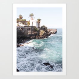 Blue Ocean On Tenerife Island Photo | Canary Islands Palmtree Coast Art Print | Spain Travel Photography Art Print