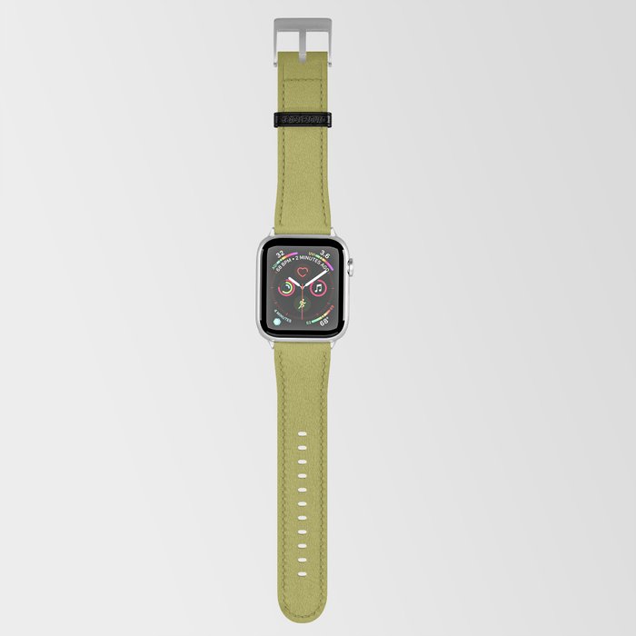 Dark Green-Yellow Solid Color Pantone Golden Lime 16-0543 TCX Shades of Yellow Hues Apple Watch Band