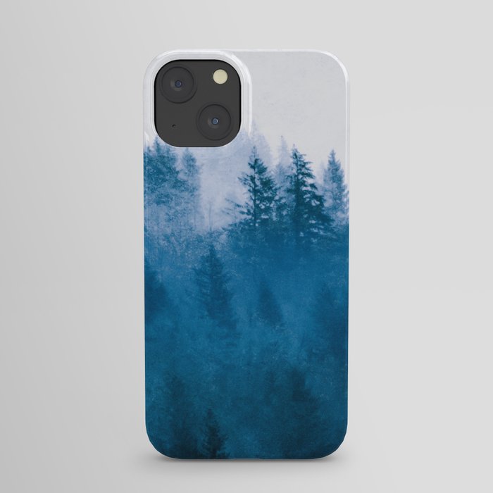 Blue Winter Day Foggy Trees iPhone Case