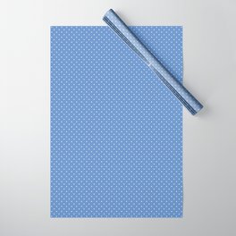 White Polka Dots on Light Blue Wrapping Paper