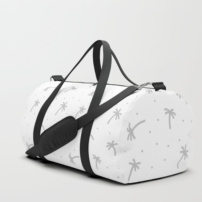 Light Grey Doodle Palm Tree Pattern Duffle Bag