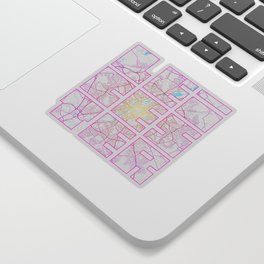 Leicestershire City Map of England - Neon Sticker