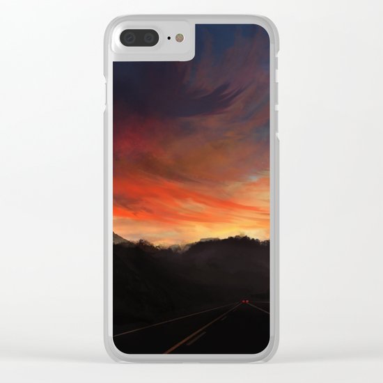Sunset Road Clear iPhone Case
