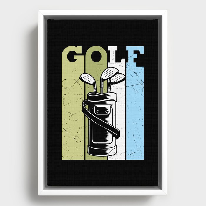 Vintage Golf Clubs Framed Canvas