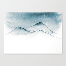 Blue Melancholic Mountains Canvas Print