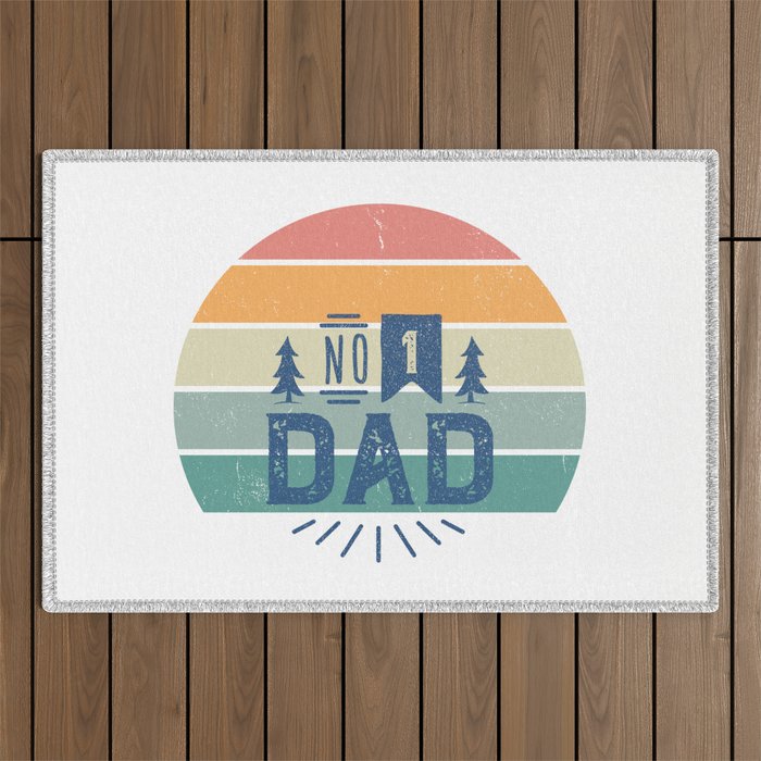 No. 1 Dad Blue Outdoor Rug