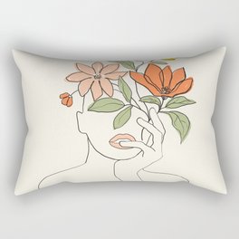 Color Blooming Line Rectangular Pillow
