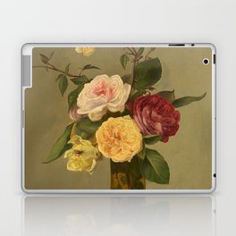Roses in a Vase, 19th century by Henri Fantin-Latour Laptop Skin