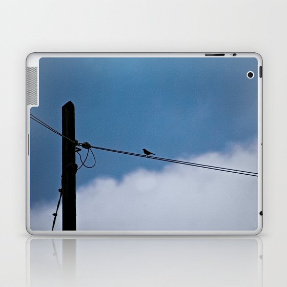 Cloud Sparrow Perched Bird Power Lines Laptop & iPad Skin