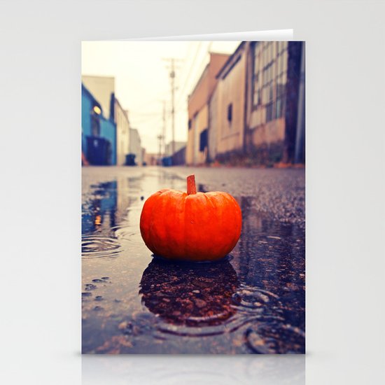 Rainy day pumpkin Stationery Cards