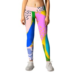Unbridled Enthusiasm Leggings | Abstract, Primarycolors, Dots, Pattern, Purple, Green, Curated, Turquoise, Red, Digital 